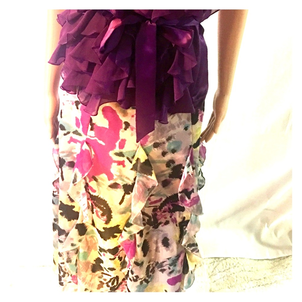 Ruffled midi skirt